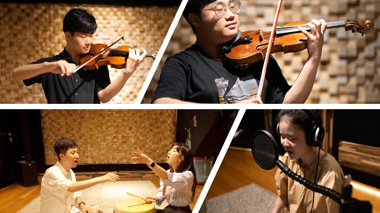 좌측상단에서부터 시계방향 △공민배(바이올린) △박준형(바이올린) △ 최준(피아노병창) △최예나(판소리)