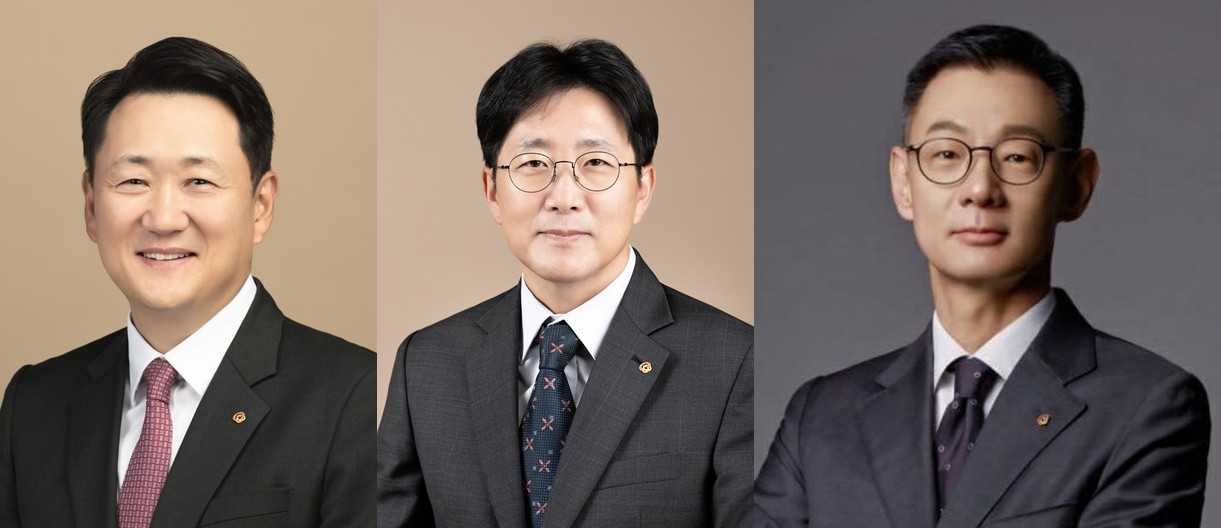 왼쪽부터 한화 건설부문 김우석 대표이사, 한화임팩트 사업부문 양기원 대표이사, 한화세미택 김재현 대표이사. △사진= 한화그룹